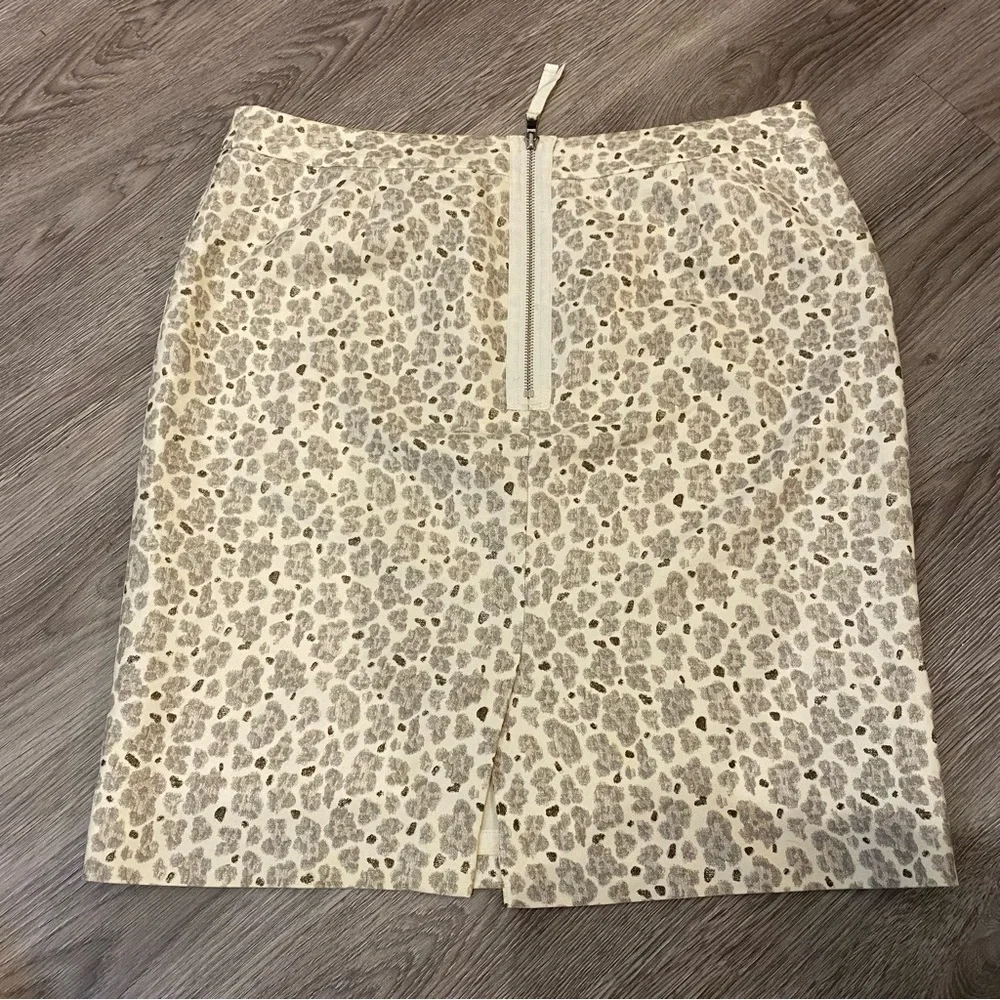 Ann Taylor Loft Skirt - cream and grey cheetah print- size 12